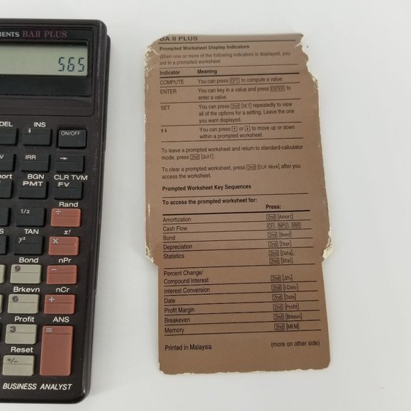 Texas Instruments TI BA Ii Plus Calculator Pro Financial Adv Business Analyst - Picture 6 of 9